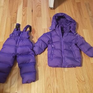 Purple Bib Snowpants And Jacket